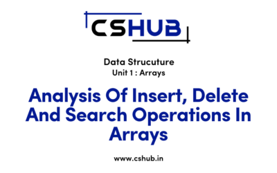 Analysis Of Insert, Delete And Search Operations In Arrays