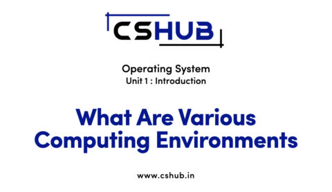 What Are Various Computing Environments - Operating System