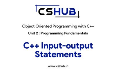 C++ Input-output Statements