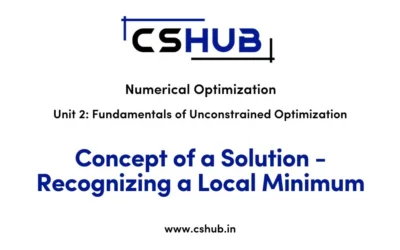 Concept of a Solution – Recognizing a Local Minimum