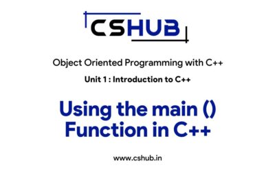 Using the main () Function in C++